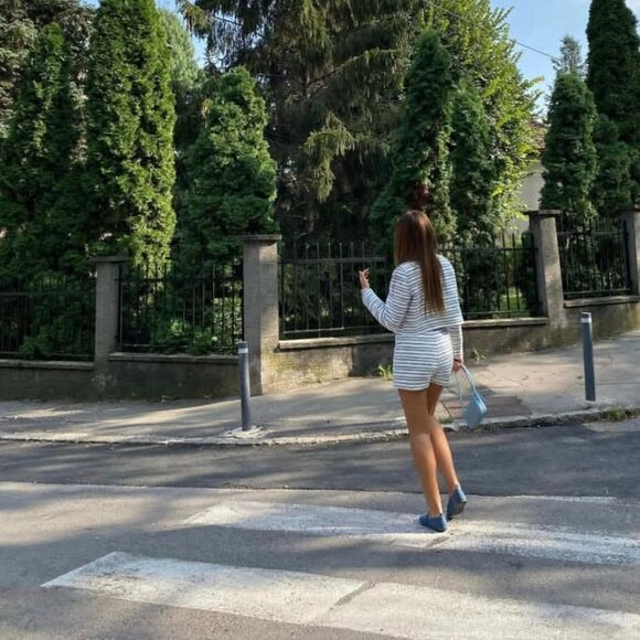 ZARA GOLD BUTTON TEXTURED SKIRT Blue - Picture 10 of 10